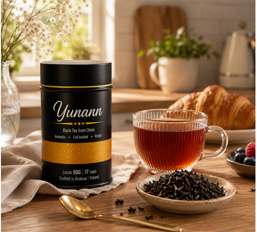 Black Yunnan OP Leo Tea w prezentowej metalowej puszce